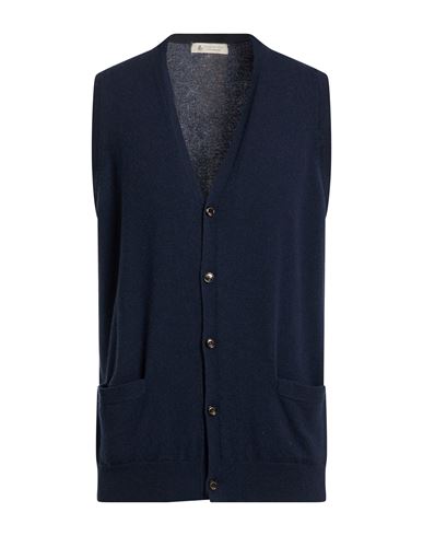 Man Cardigan Midnight blue Size 48 Cashmere