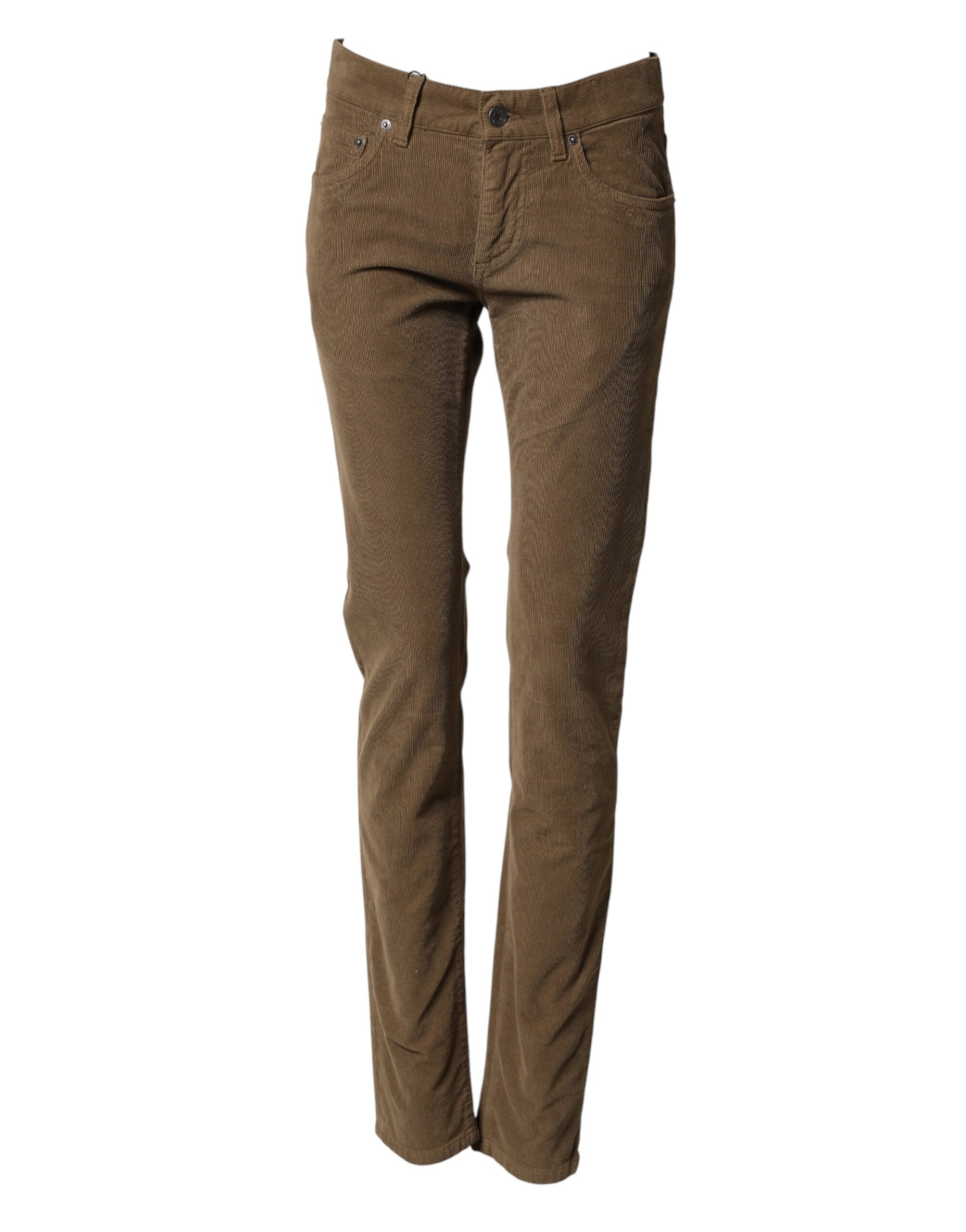 Cotton Stretch Skinny Jeans — Brown