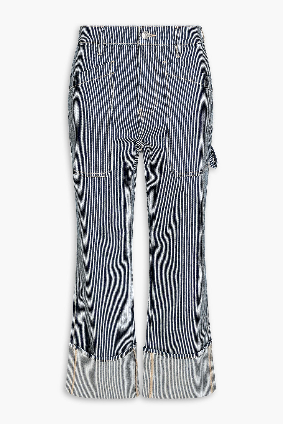Dylan cropped striped high-rise straight-leg jeans - Blue - 30