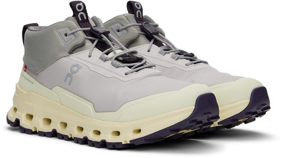 On Kids Gray & Yellow Cloudhero Mid Waterproof Big Kids Sneakers
