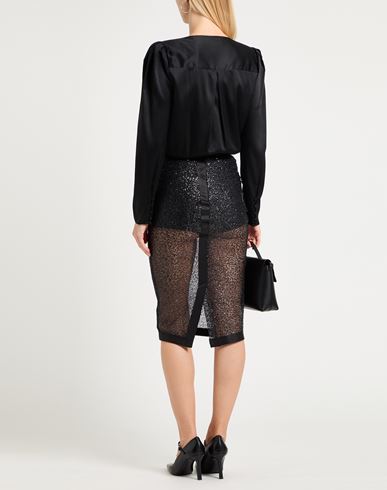 Woman Midi skirt Black Size S Polyester