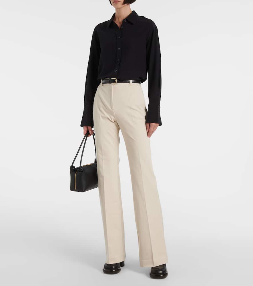 High-rise flared pants