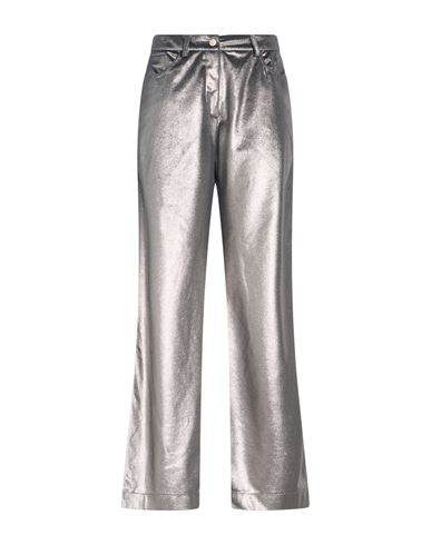Woman Pants Silver Size 6 Polyester