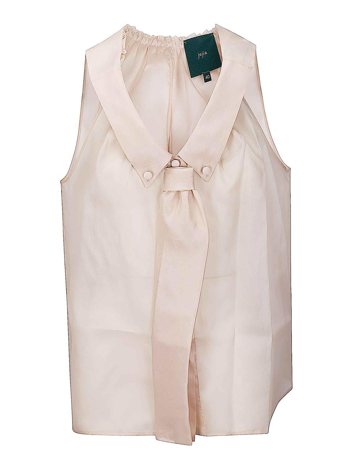 Semi-transparent silk top