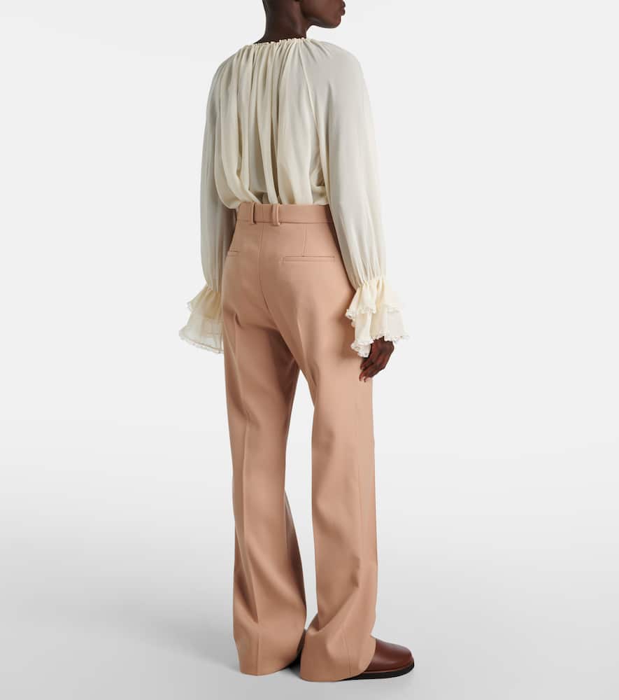 Chloé High-rise wool straight pants