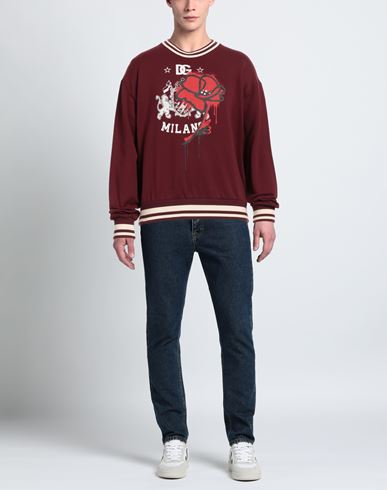Man Sweatshirt Burgundy Size 34 Cotton, Elastane
