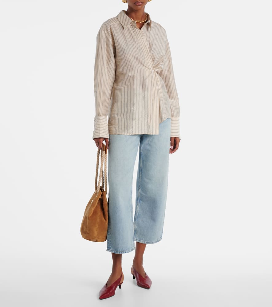 Arc mid-rise cropped wide-leg jeans