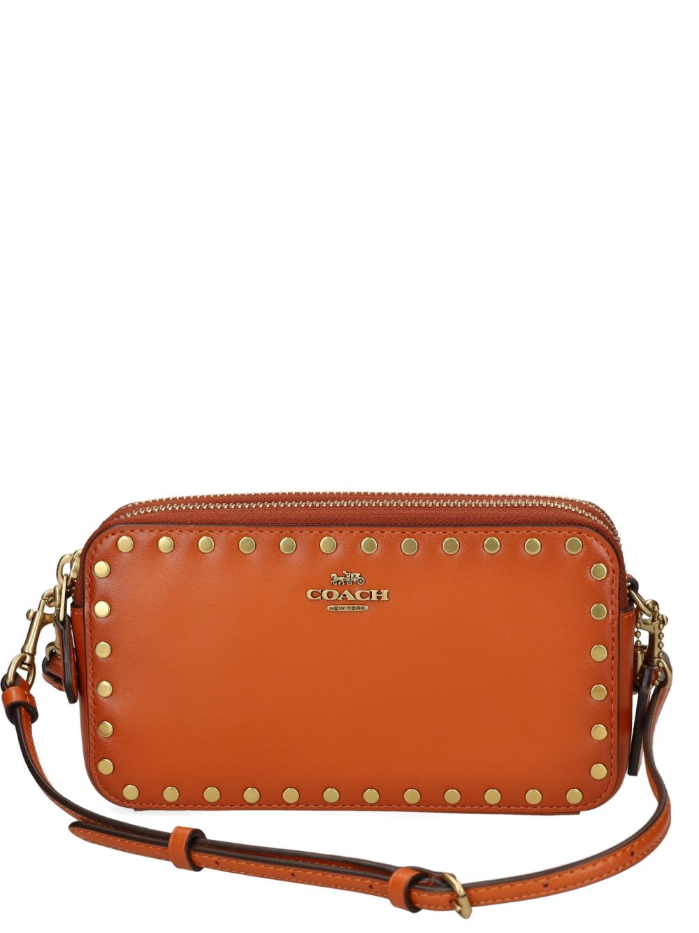 Studded-embellish crossbody bag - Brown