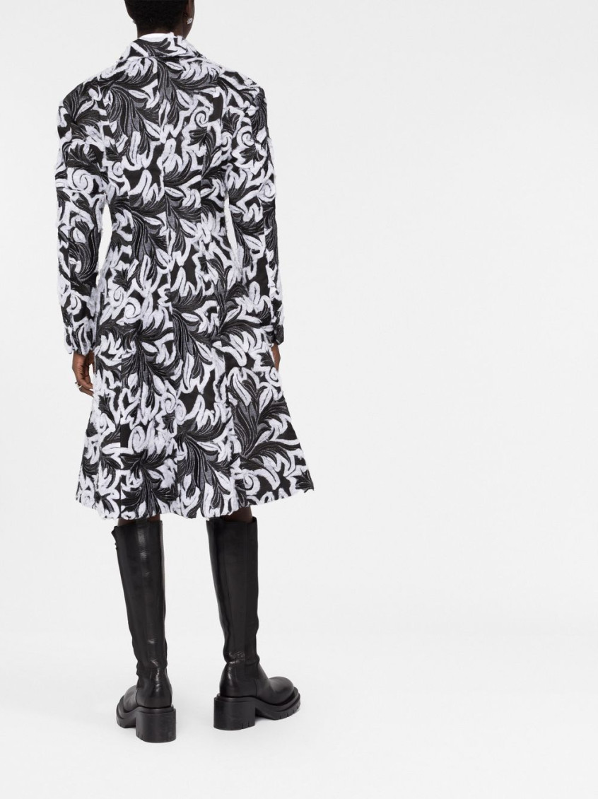 Black Double-breasted Damask Coat