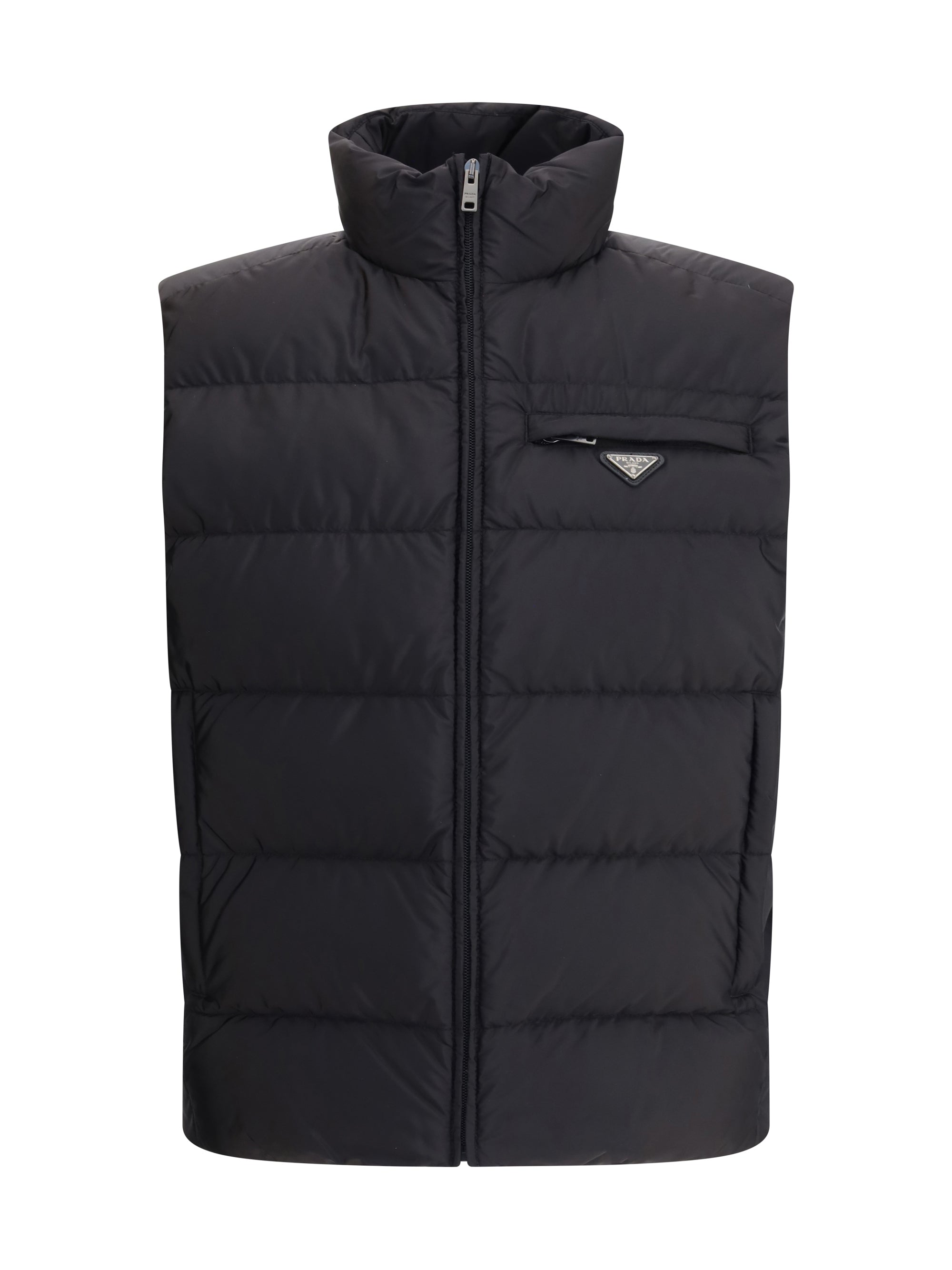 Re-Nylon Down Quilted Vest — Black