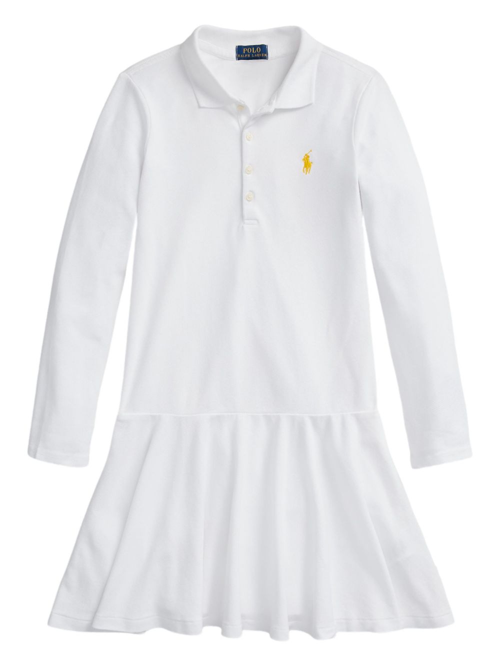 Flared polo dress - White