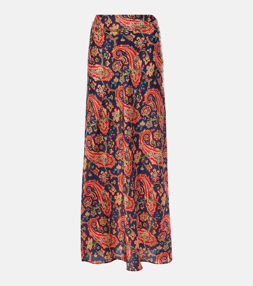 Paisley satin maxi skirt