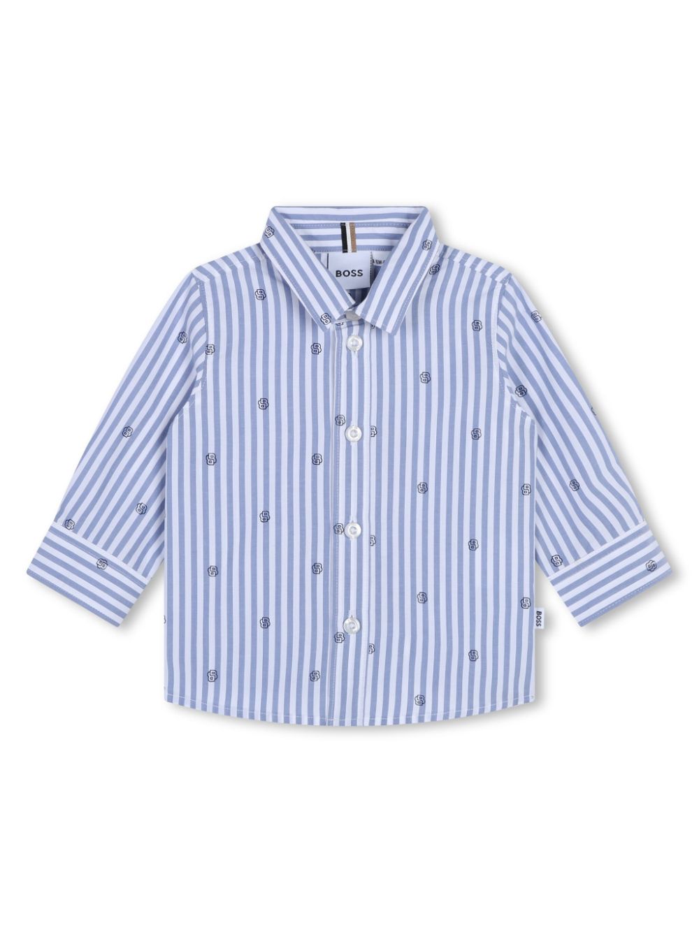 Logo-print striped shirt - White