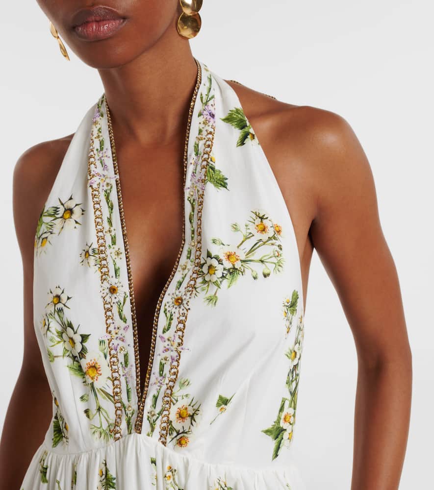 Embellished cotton maxi dress