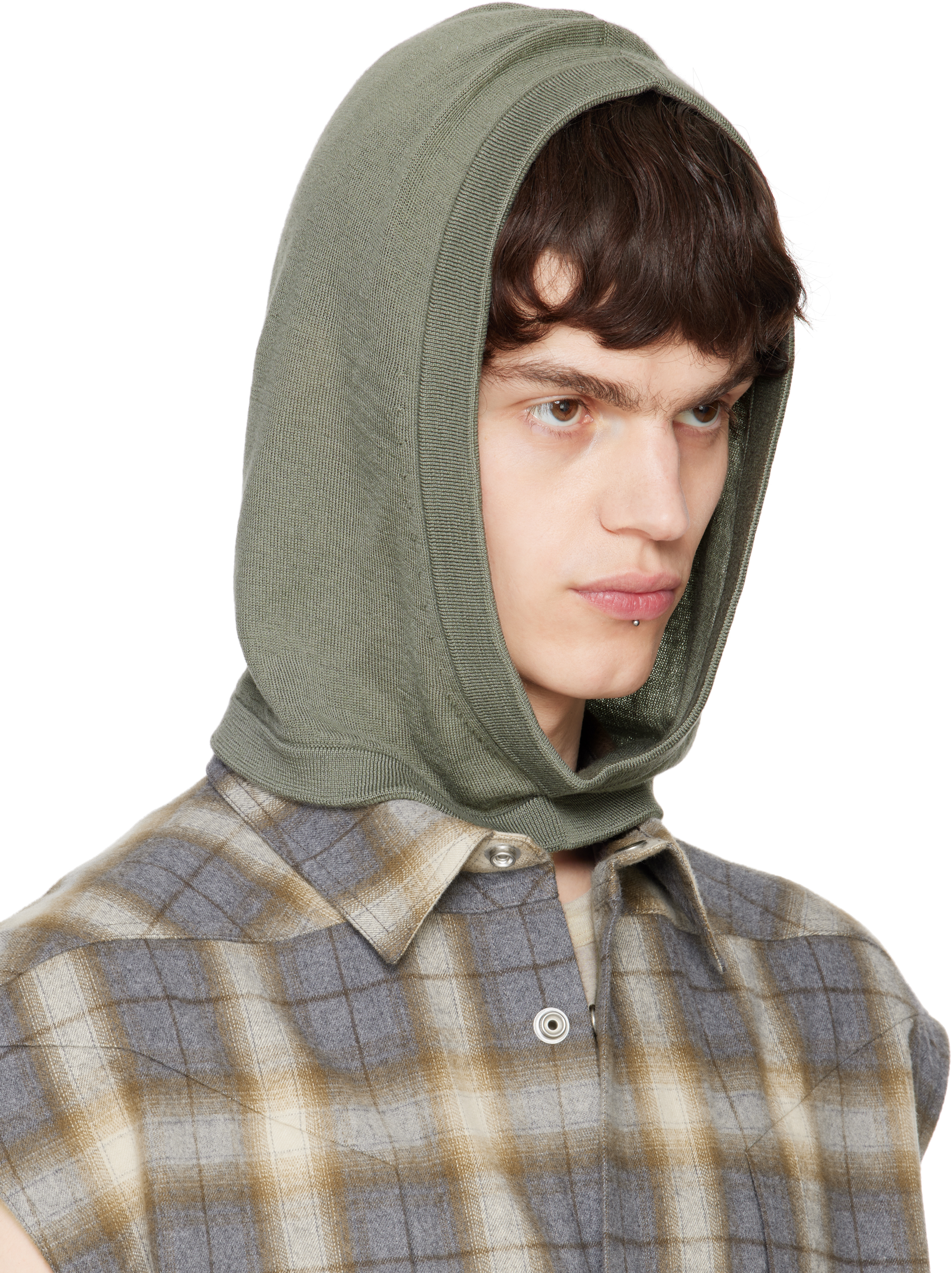 Rick Owens Green Hollywood Cashmere Hood
