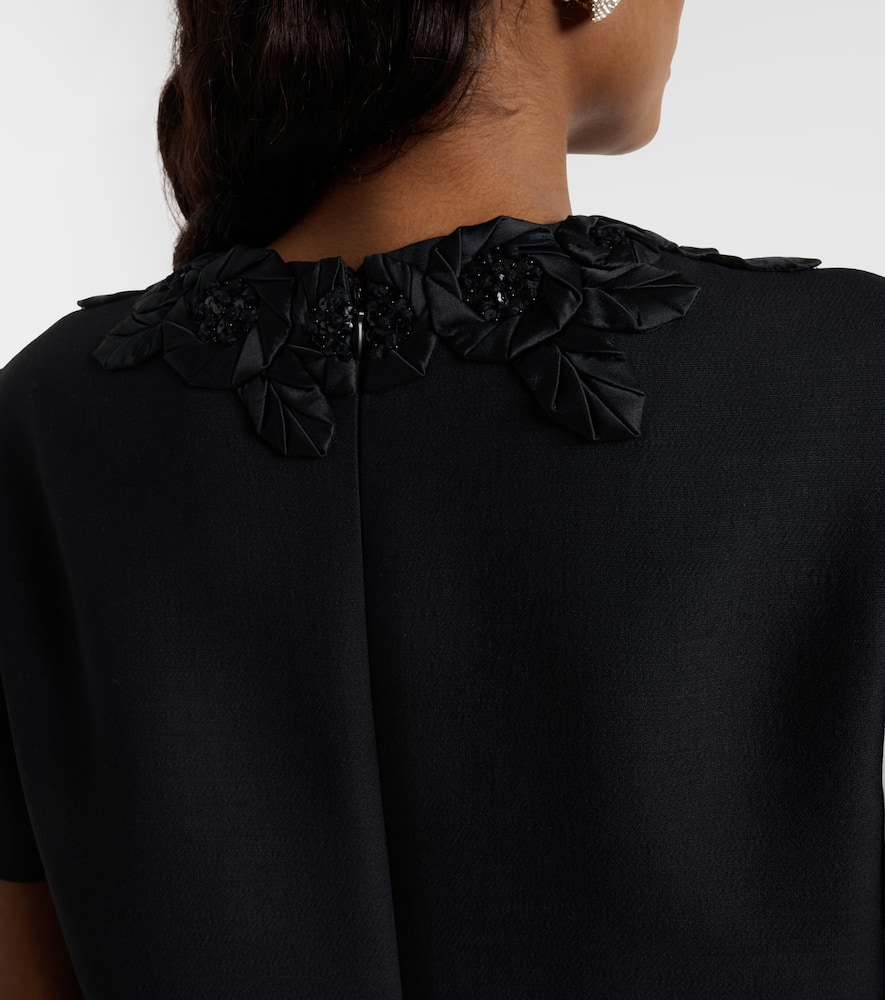Embellished wool and silk minidress