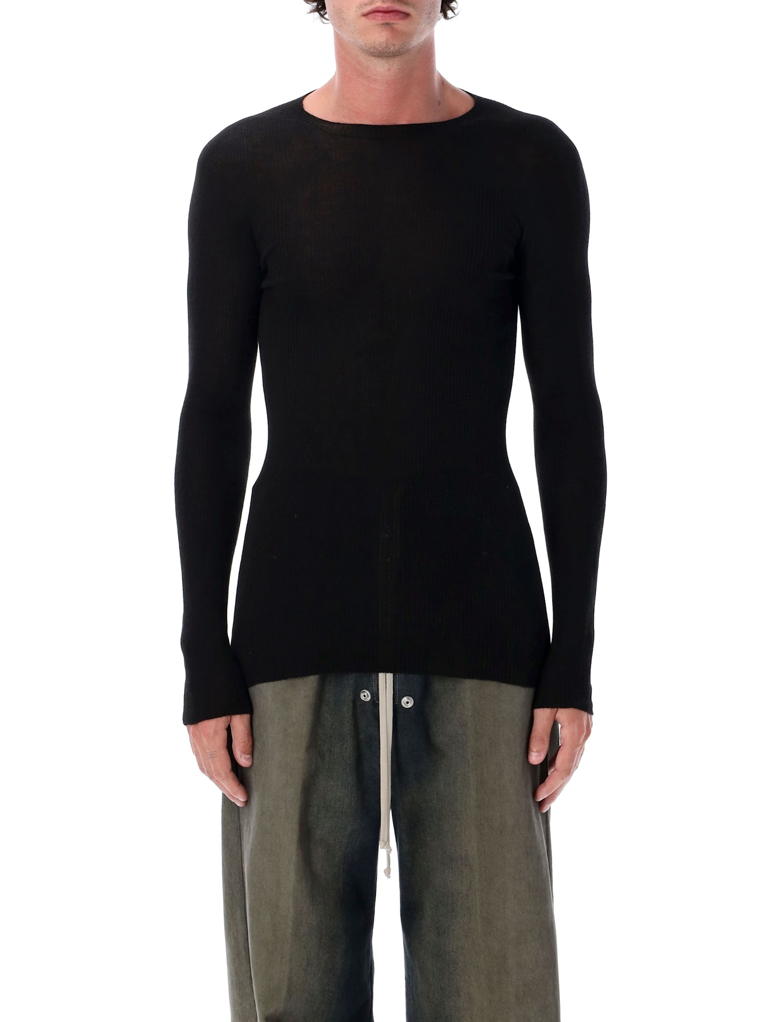 Rick Owens - ribbed round neck pullover