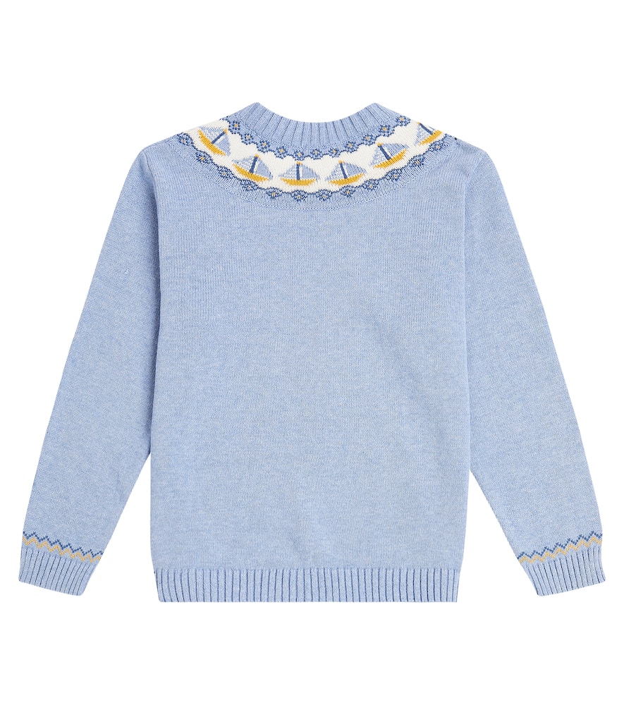 Intarsia cotton sweatshirt