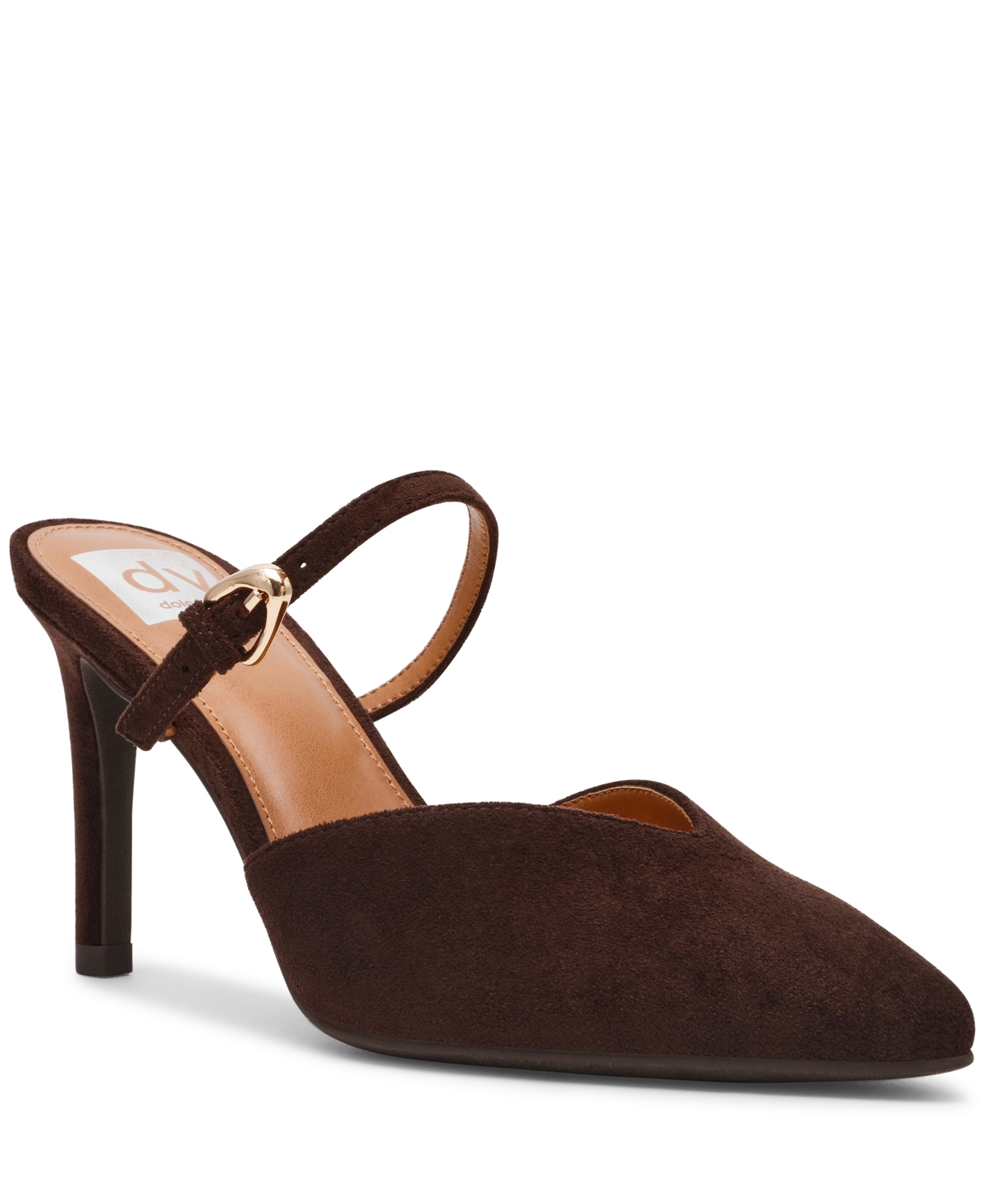 Women's Elleganza Buckle Strap Two Piece Pumps - Dark Brown