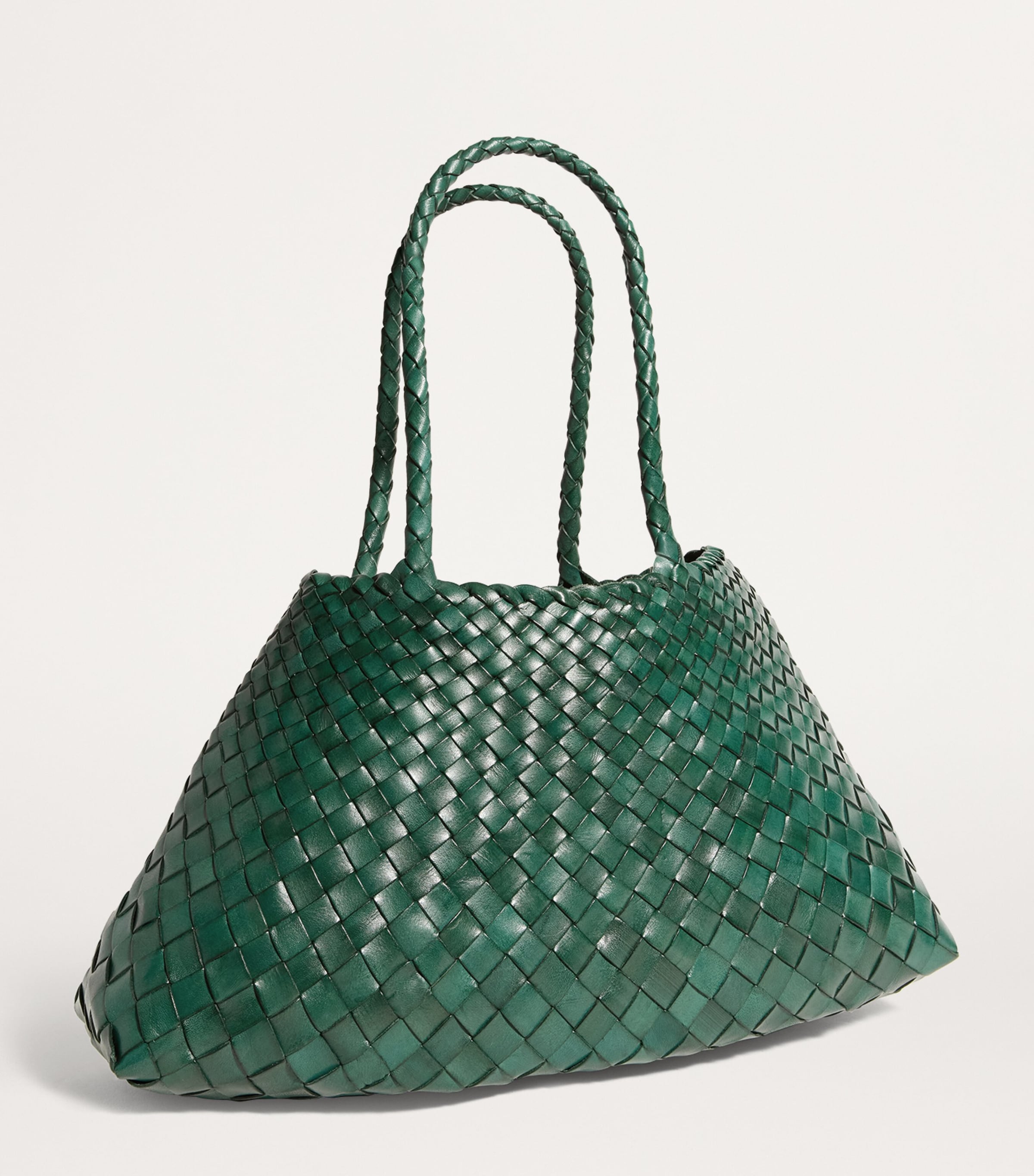 Large Leather Woven Santa Croce Tote Bag