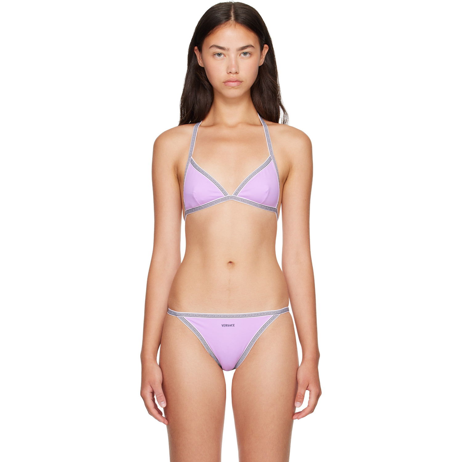 Purple Greca Bikini Top