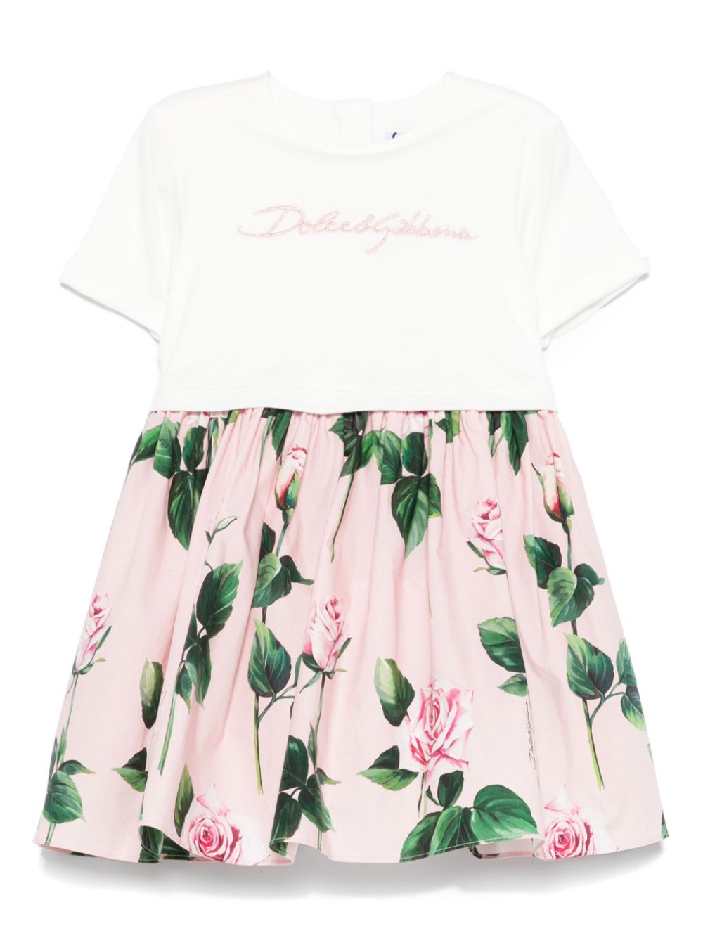 Logo-embroidered dress - Pink