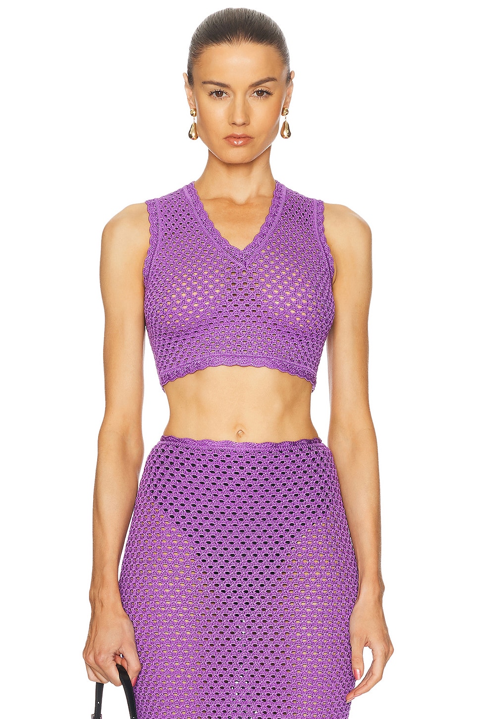 Dolce & Gabbana Crochet Cropped Top in Purple - Purple.  36 also in