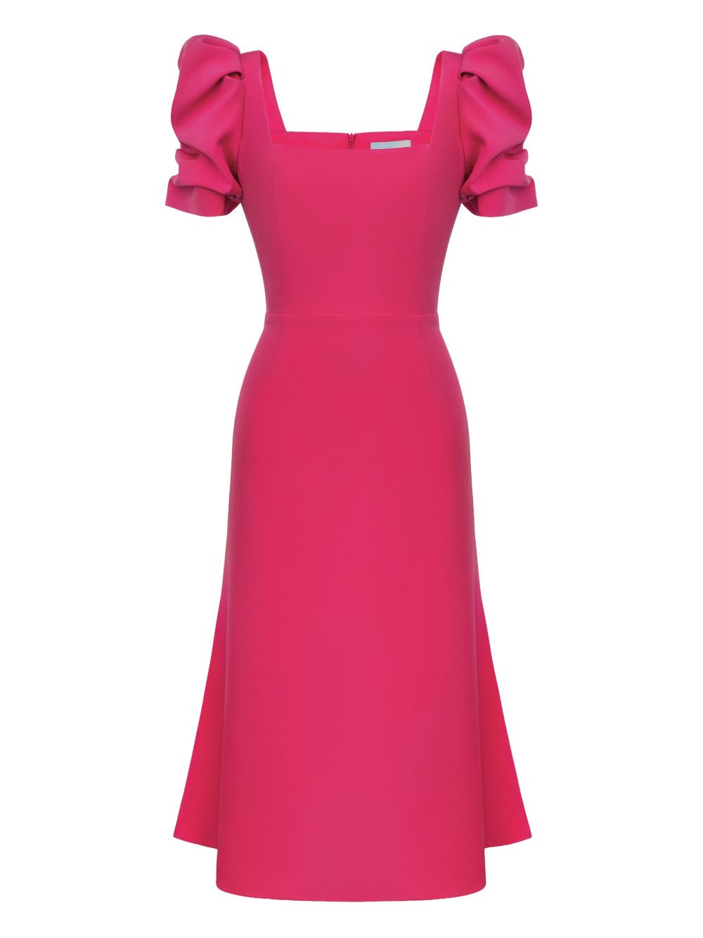 POST MERIDIEM godet-silhouette square-neck midi dress - Pink