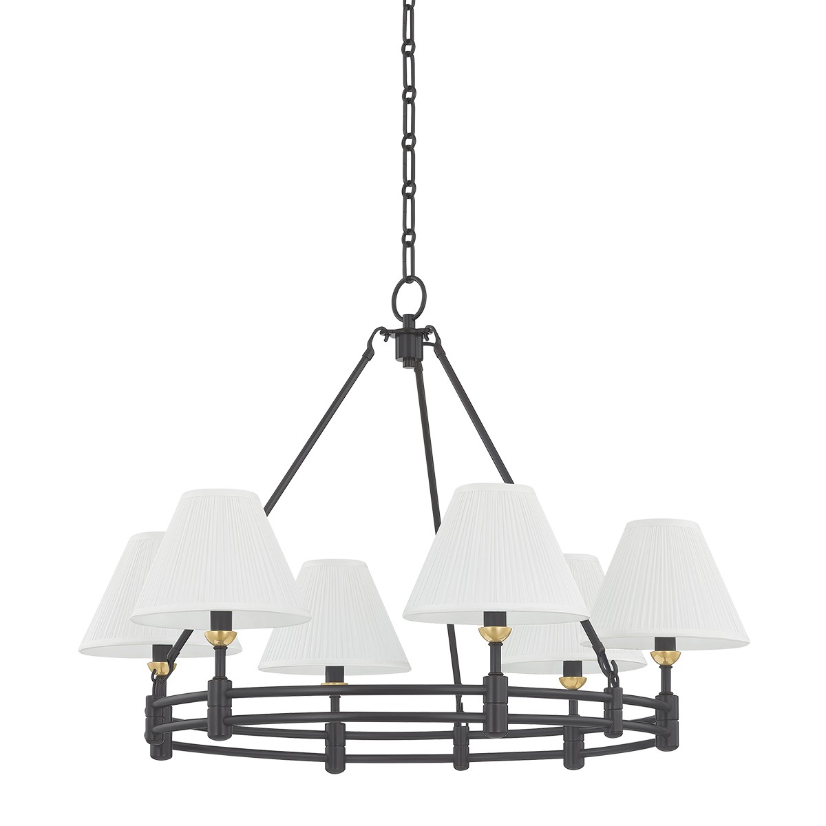 Aged Brass Distressed Bronze Chandelier from the Howard Collection