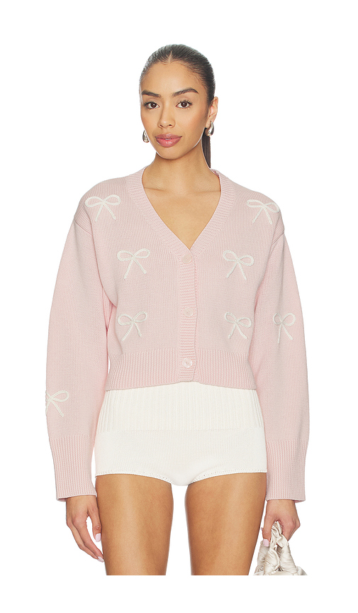 LoveShackFancy Francette Cardigan Top in Pink. XS. Also in L, M, S