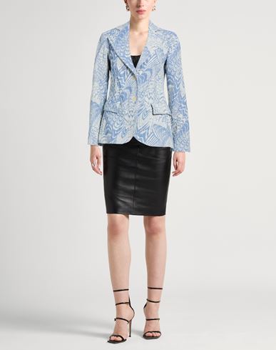 Momoní Woman Blazer Light blue Size 8 Cotton, Polyester