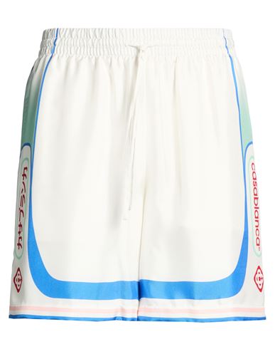 Man Shorts & Bermuda Shorts White Size L Silk