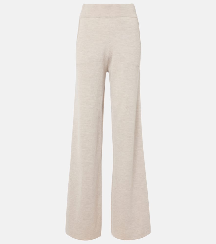 Wilma knitted wool wide-leg pants