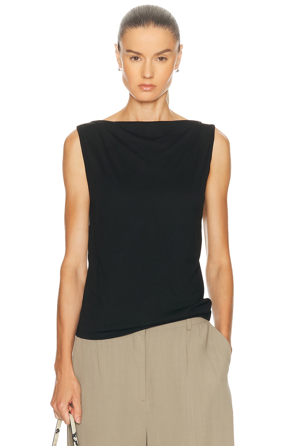 House of Dagmar Square Neck Top in Black