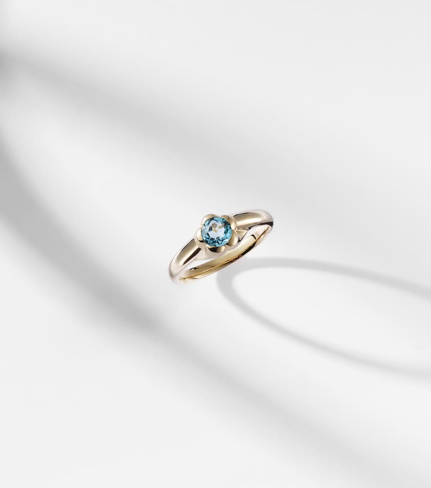 Morrison 14kt gold ring with blue topaz
