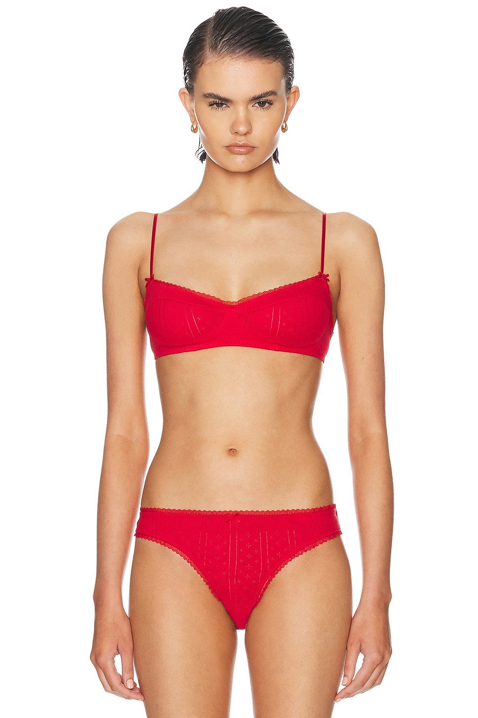 Cou Cou Intimates The Balconette Bra in Cherry Red - Red. L also in M, S