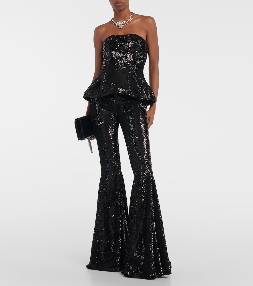 Sequined flared pants