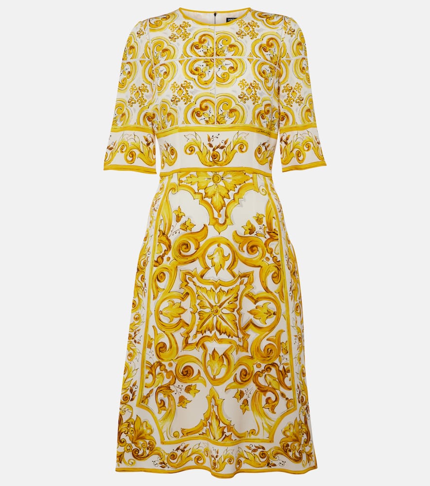 Majolica silk-blend charmeuse midi dress