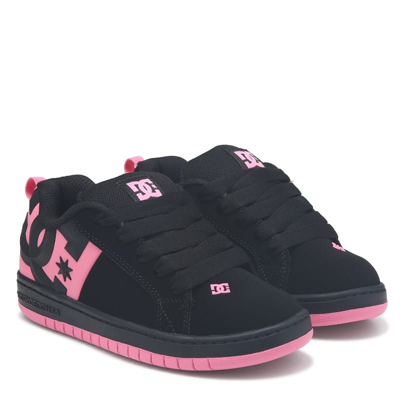 Kids' Court Graffik Sneaker Little/Big Kid Shoes (Black/Pink)