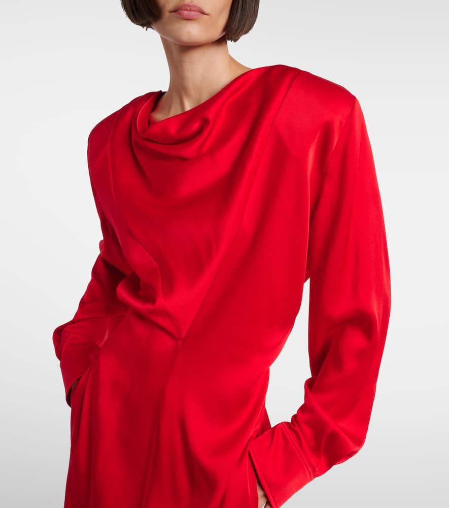 Cowl neck satin midi dress