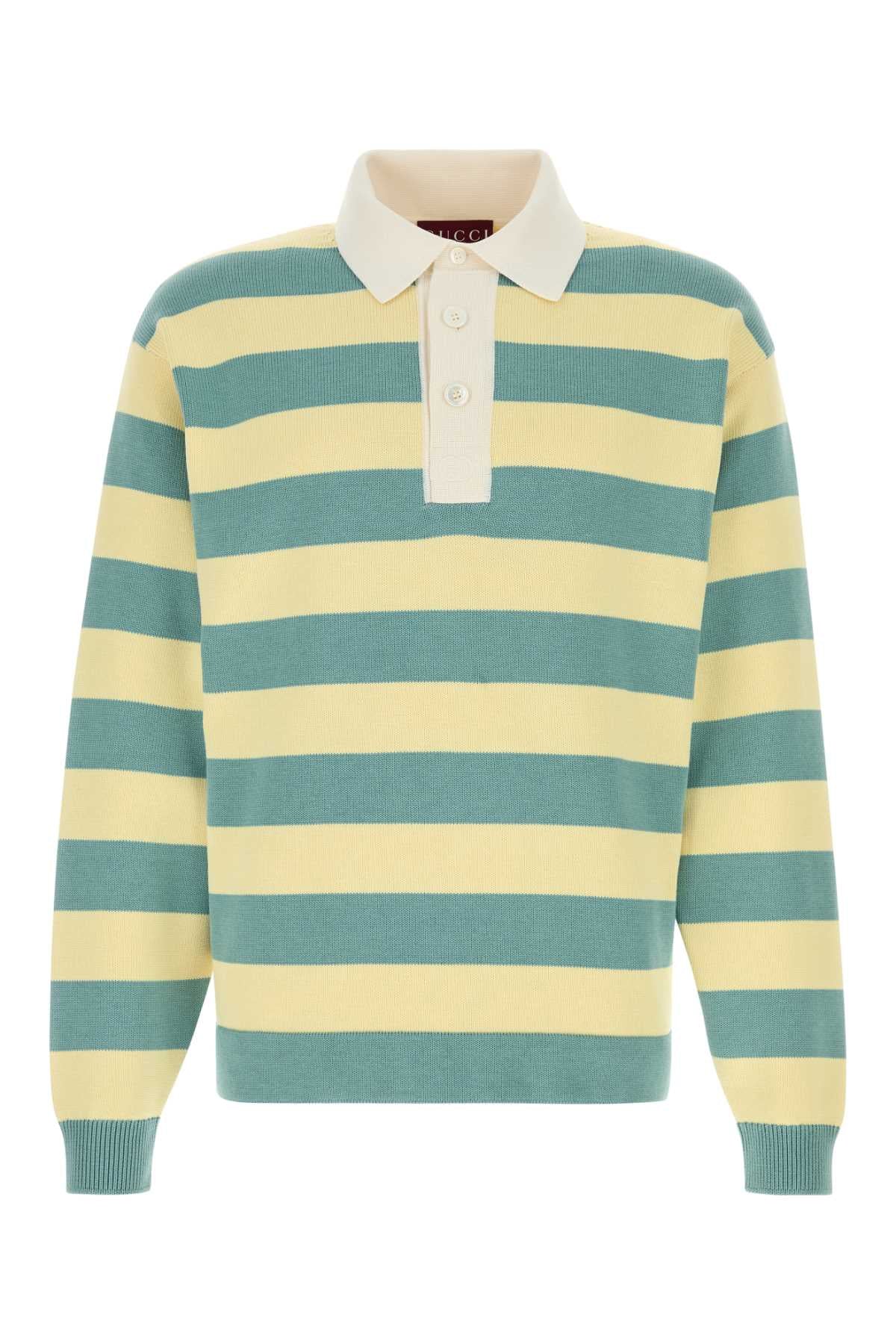Striped Cotton Polo Shirt — Multicolor