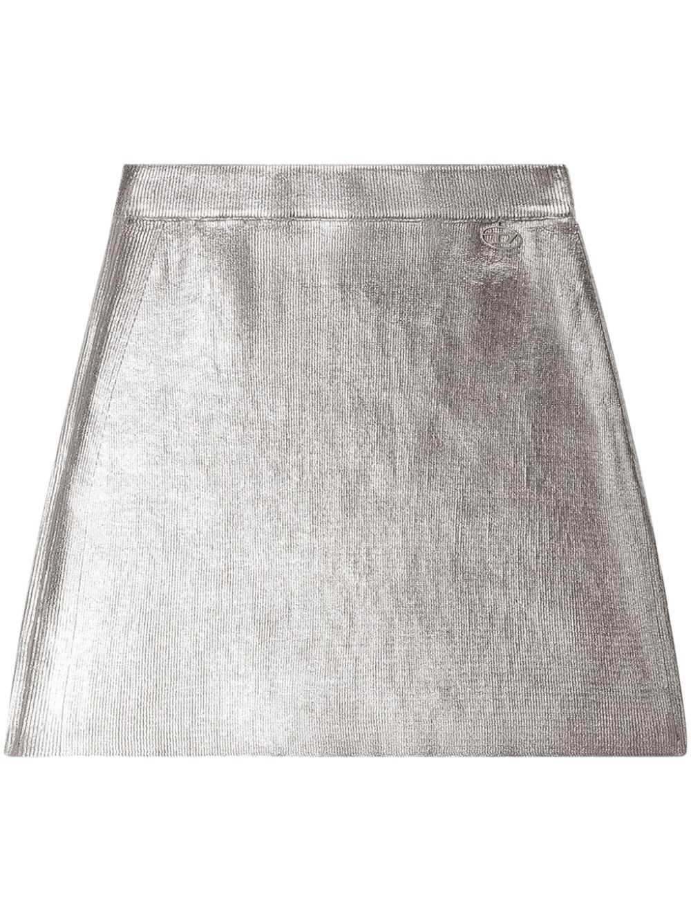 Mini skirt in metallic cotton