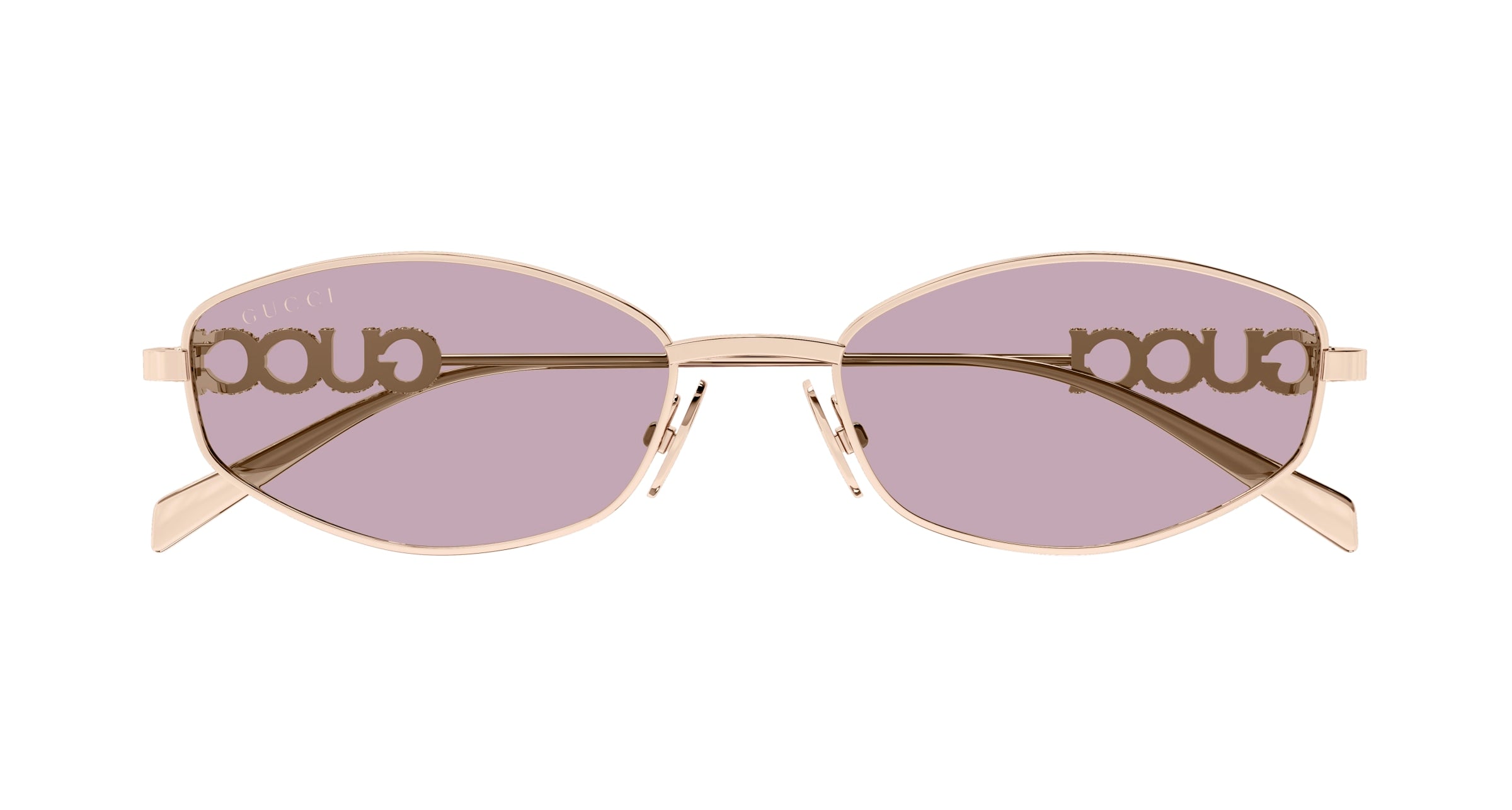Gucci Woman Gucci GG1802S 003 Sunglasses Metal Gold Violet Round