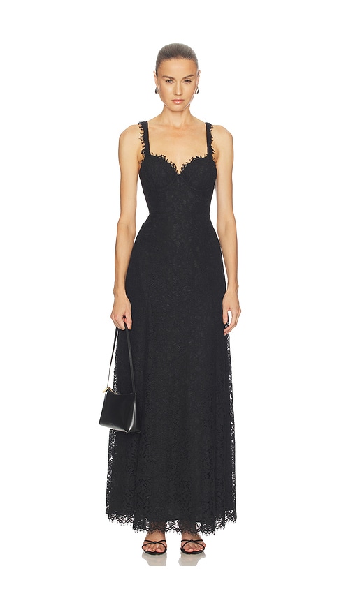L'AGENCE Sutton Lace Maxi Dress in Black. 10. Also