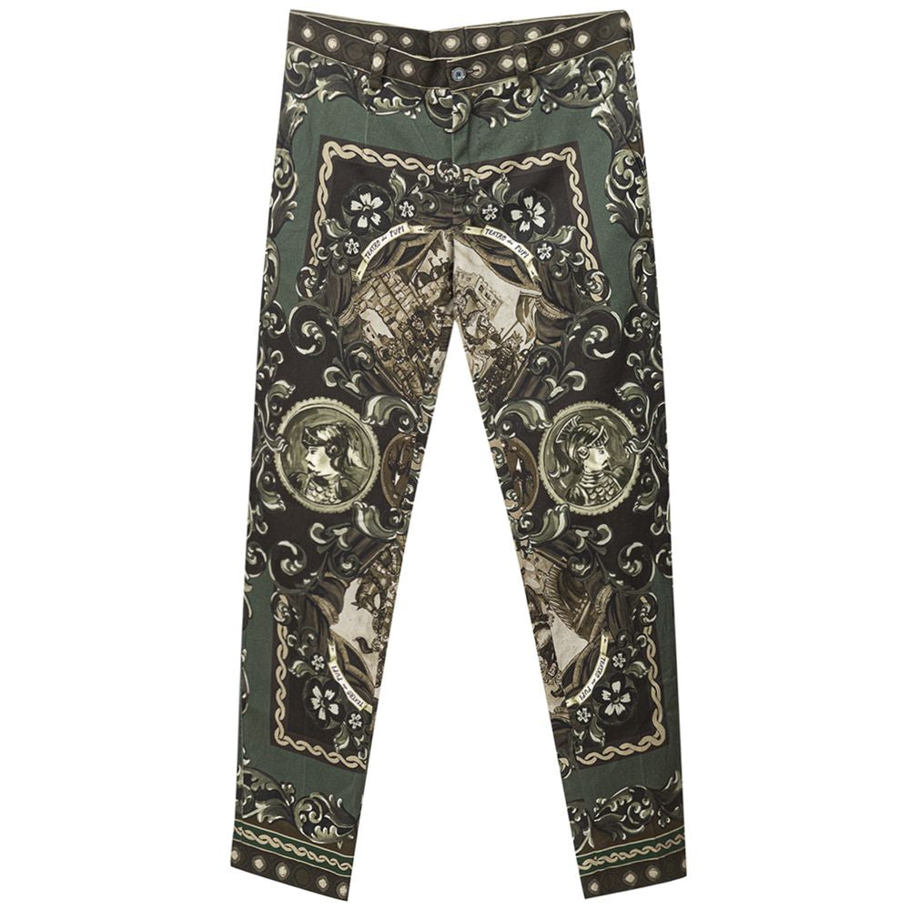 Puppet-Print Cotton Trousers — Green