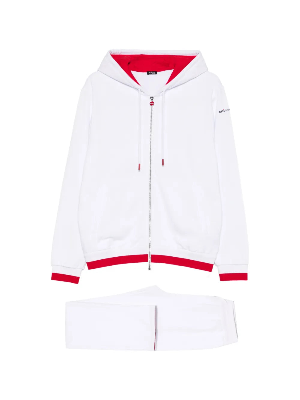 Contrasting-Trim Tracksuit — White