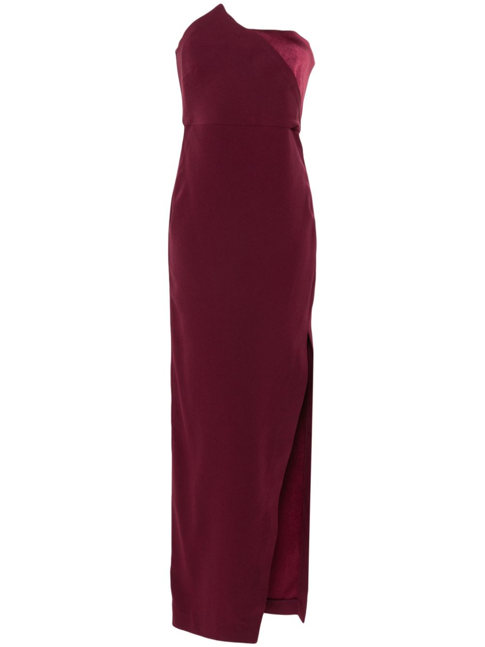 Asymmetric crepe gown - Red