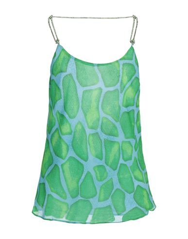 Dahlo Woman Top Green Size 8 Viscose, Silk