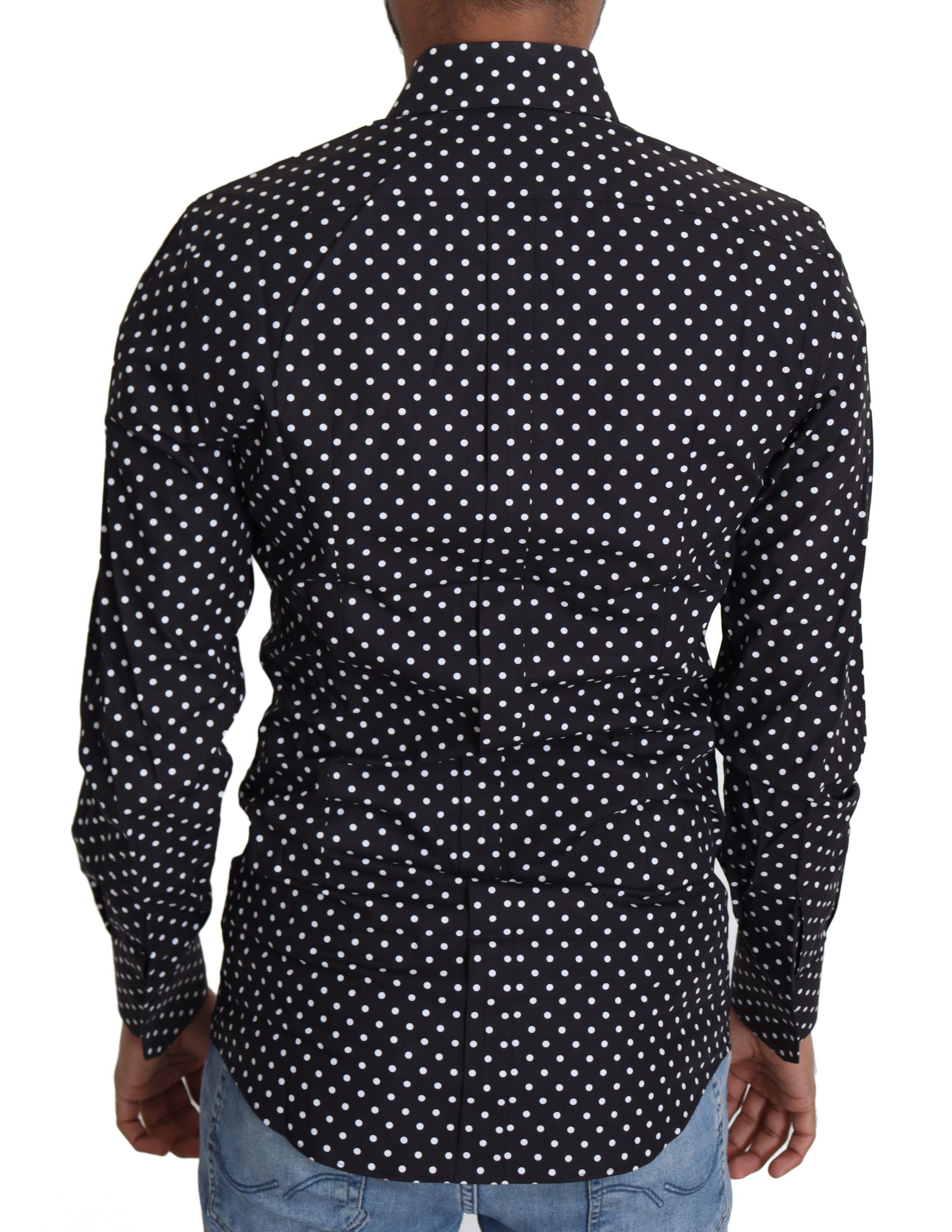 Polka Dot Cotton Shirt — Black