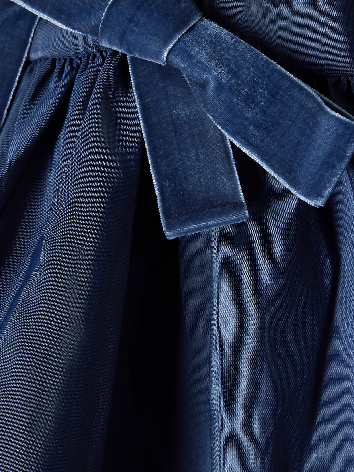 Agata Taffeta-trimmed Ribbed-knit Sweater - Blue